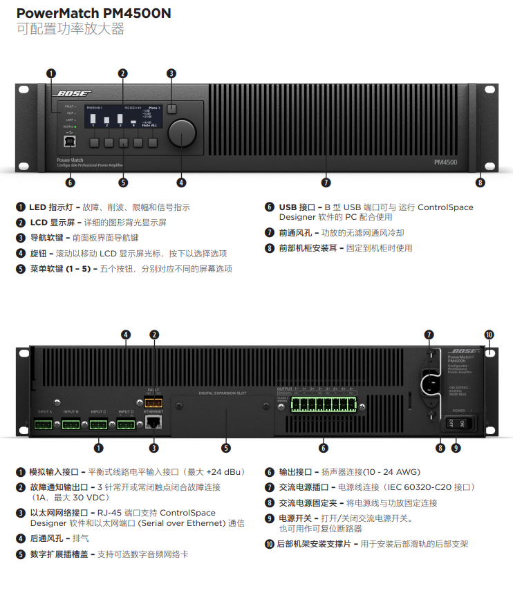 BOSE PowerMatch? PM4500N 功放 BOSE PowerMatch? PM4500N 功放